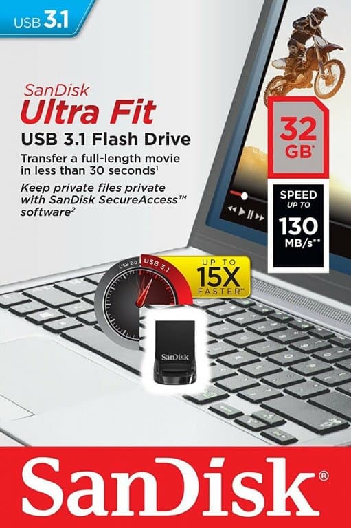 Флешка SanDisk Ultra Fit USB 3.1 32Гб