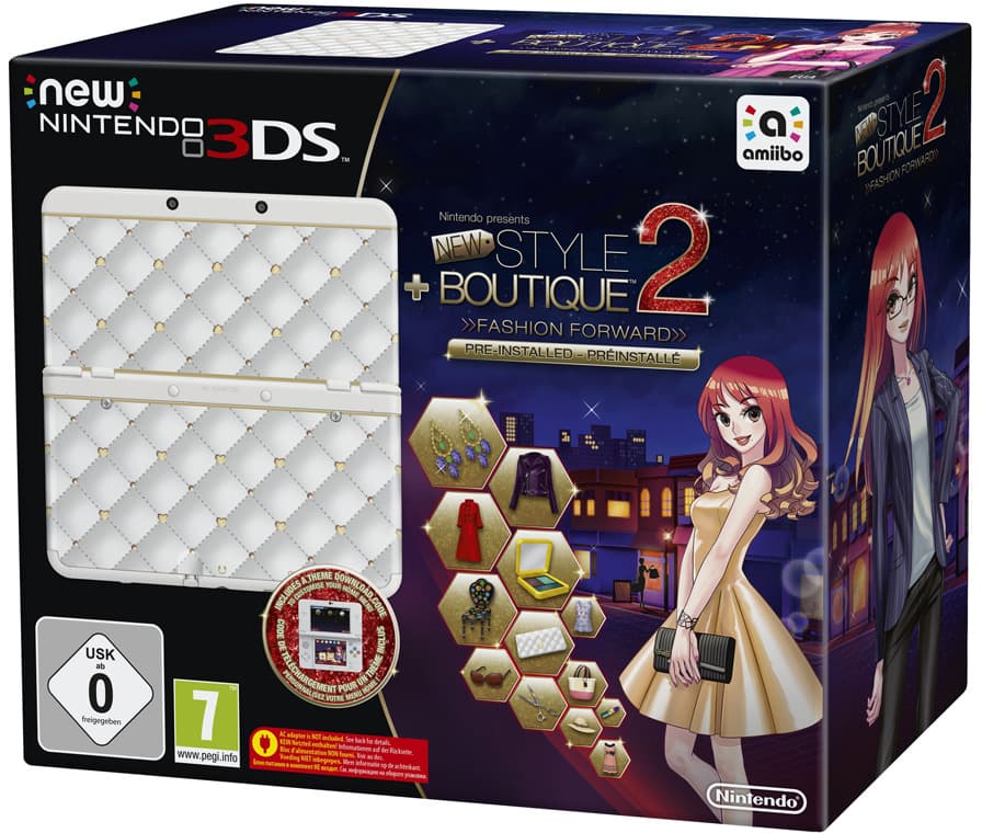 New Nintendo 3DS (белая) + игра New Style Boutique 2: Fashion Forward