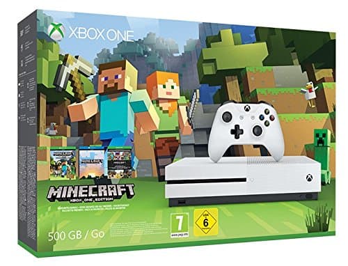 Microsoft Xbox One S 500GB, белый (EUROTEST) + игра Minecraft