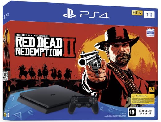 Sony PlayStation 4 Slim 1TB POCTECT чёрная (CUH-2208B) + Red Dead Redemption 2