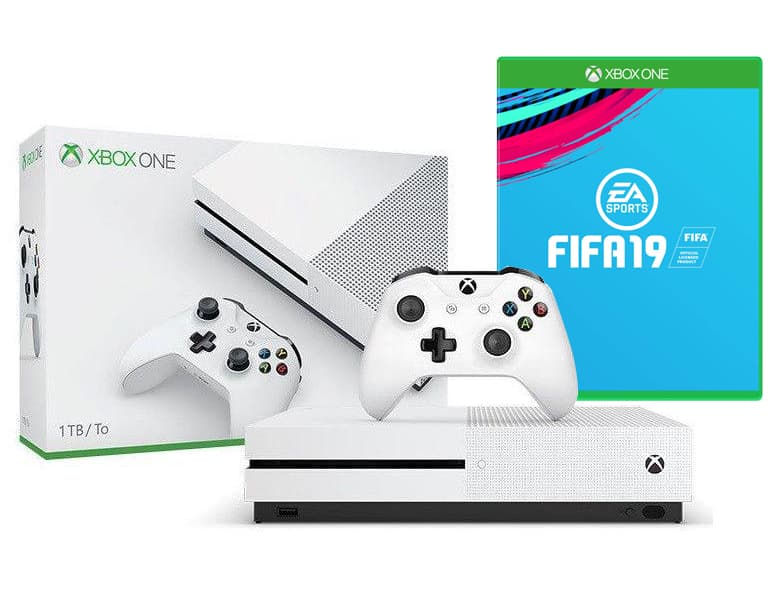 Microsoft Xbox One S 1TB, белый (Ростест) + FIFA 19