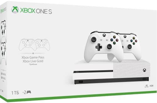 Microsoft Xbox One S 1TB, белый (РОСТЕСТ) + геймпад (комплект)