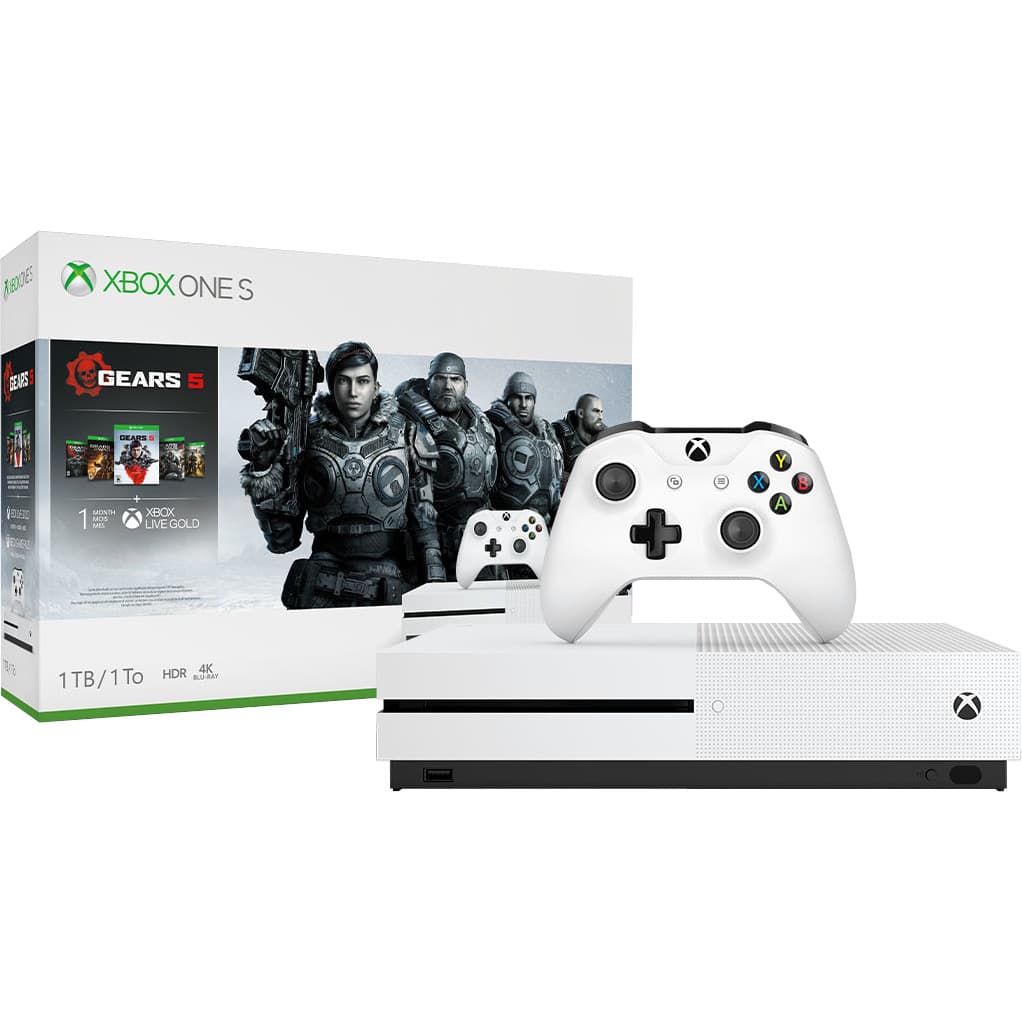 Microsoft Xbox One S 1TB, белый (РОСТЕСТ) + игра Gears 5