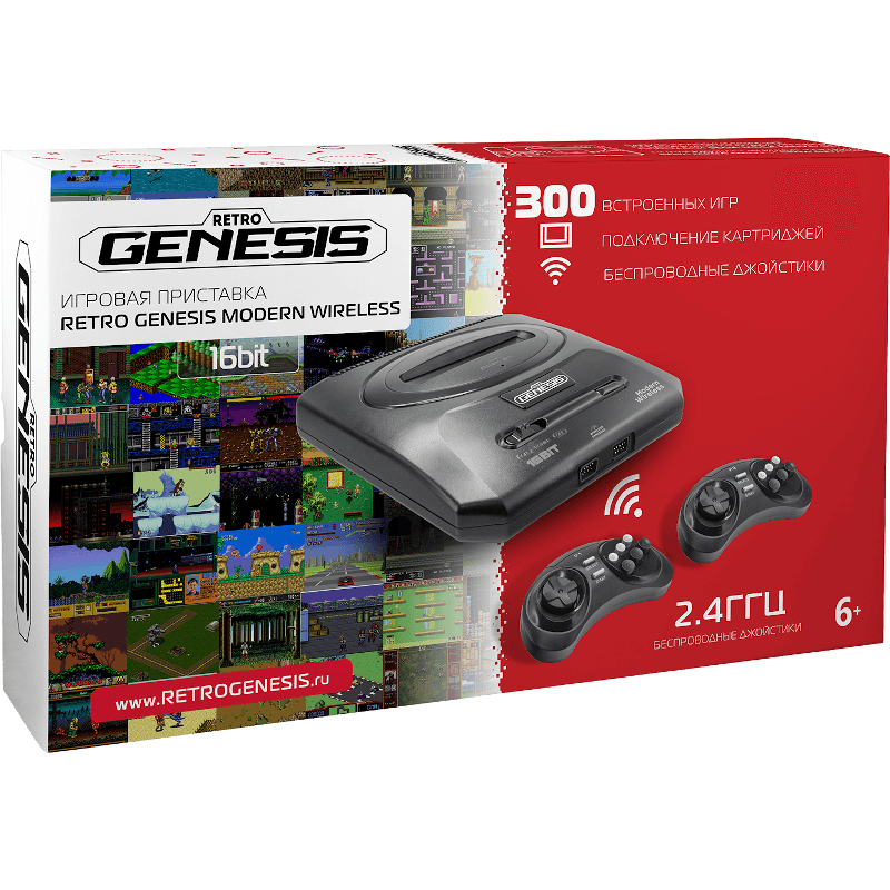 Приставка 16 bit Retro Genesis Modern Wireless (ZD-02c) + 300 игр