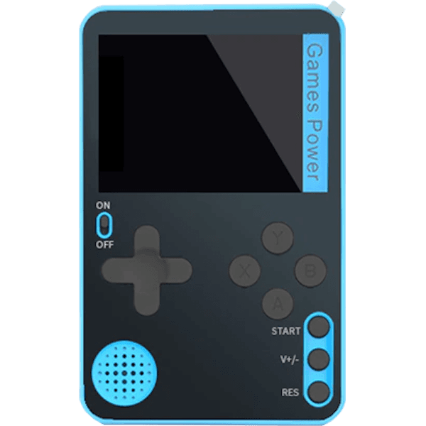 Портативная ультратонкая игровая приставка RS-60 Retro Ultra Slim 8bit Blue - 500 игр (с магнитным кольцом)