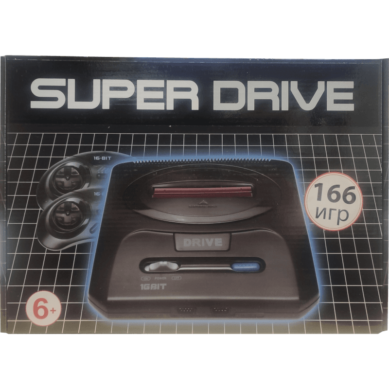 Игровая приставка 16 bit Super Drive (166 игр, проводные геймпады, AV кабель)