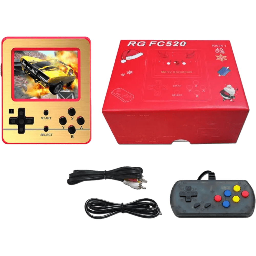 Портативная игровая приставка 8bit RG FC520, золотой