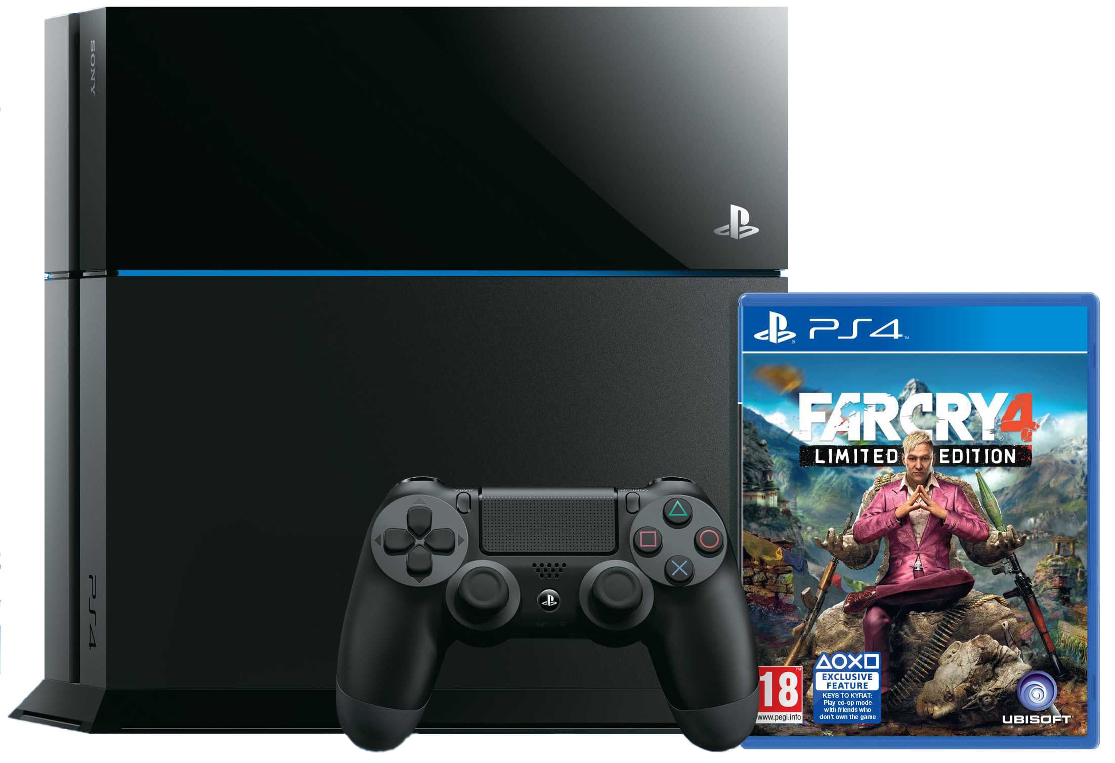 Sony PlayStation 4 500Гб (РОСТЕСТ) + игра Far Cry 4 (PS4 RUS)