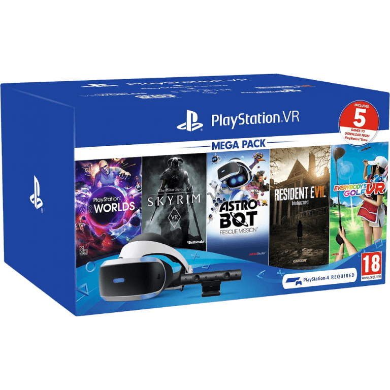 Sony PlayStation VR (CUH‐ZVR2) + Playstation Camera 2.0 + 5 Игр (VR Worlds, Skyrim VR, Astro Bot, Resident Evil 7, Everybody's Golf VR)