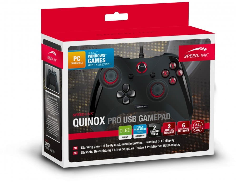 Speedlink Геймпад проводной Quinox Pro USB, (SL-650005-BK)