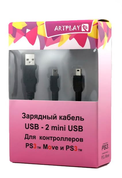 USB кабель для зарядки 2-х контроллеров или PS Move, Artplays