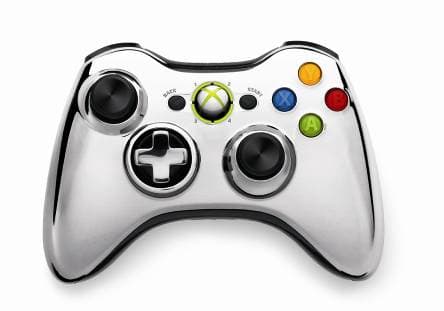 Хромированный беспроводной геймпад для Xbox 360 (43G-00020), серебряный