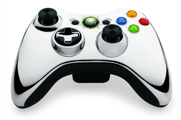 Хромированный беспроводной геймпад для Xbox 360 (43G-00020), серебряный (Б/У)