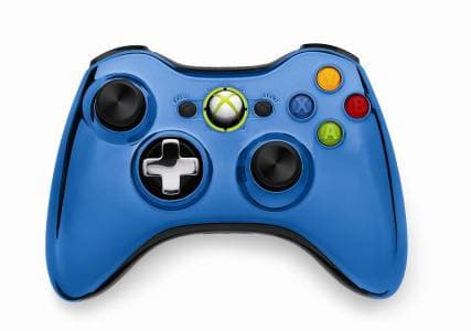 Хромированный беспроводной геймпад для Xbox 360 (43G-00024), синий