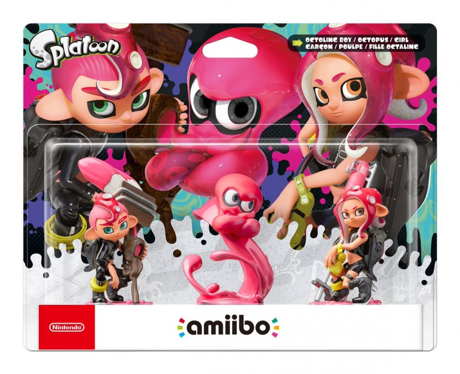 Набор из 3-х Фигурок Amiibo (Осьмолинг - девочка, Осьмолинг - мальчик, Осьмолинг - осьминог)