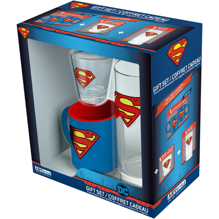 Набор подарочный ABYstyle: DC Comics: Superman (Бокал + Рюмка + Кружка)