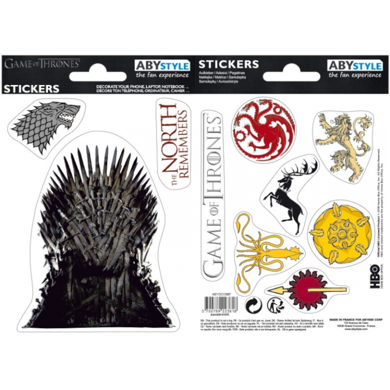 Наклейки ABYstyle: Game of Thrones: Stark Sigils (2 листа / 16x11 см.)