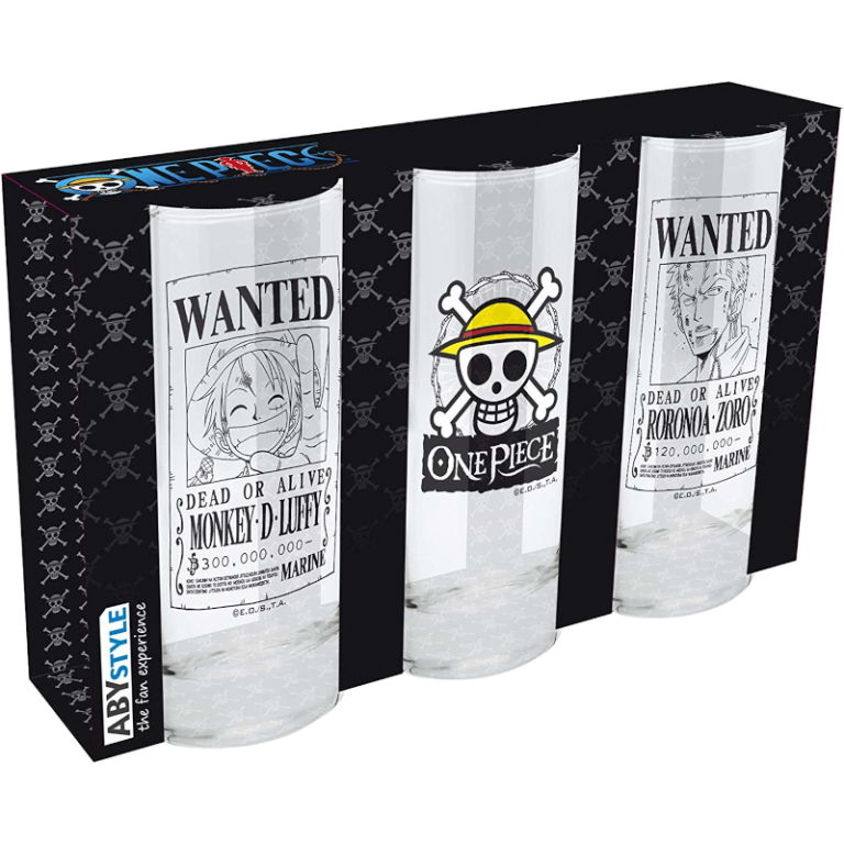 Набор бокалов ABYstyle: One PIece: Strawhat sigil, Wanted poster, Zorro (3шт.)