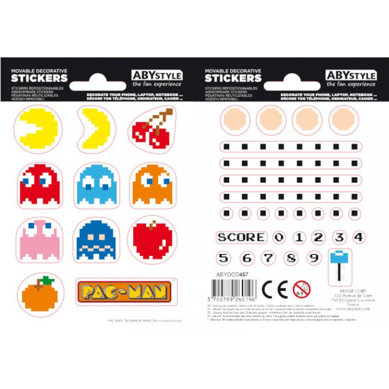 Наклейки ABYstyle: Pac-Man: Characters & maze