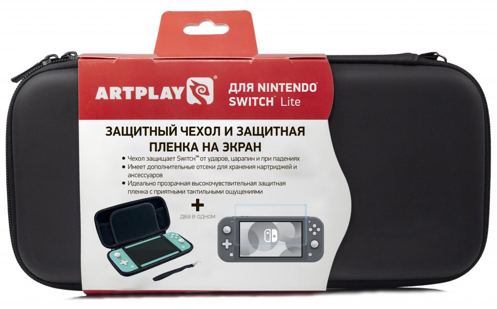Чехол и защитная пленка Artplays для Nintendo Switch Lite (NSL-B03, черный)