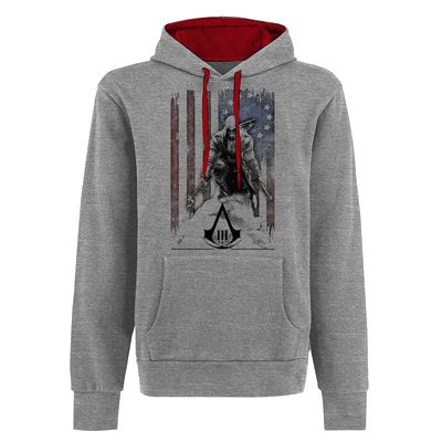Толстовка с капюшоном (Assassin's Creed 3) с флагом и Коннором (L)