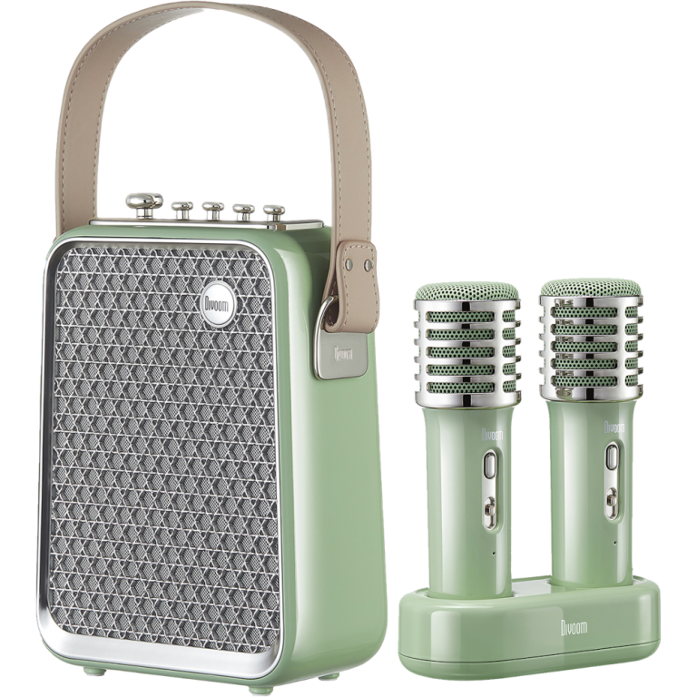 Портативный караоке Bluetooth динамик с двумя микрофонами Divoom SongBird-HQ (зелёный)