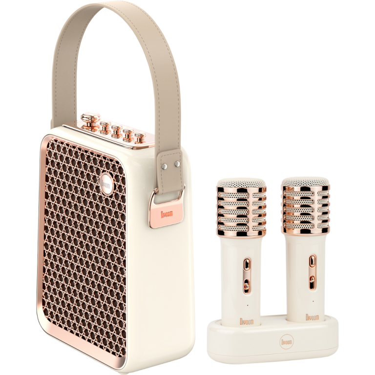 Портативный караоке Bluetooth динамик с двумя микрофонами Divoom SongBird-HQ (белый)