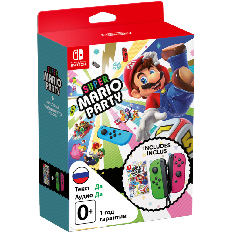 Joy-Con Bundle (Neon Green/Neon Pink) + игра Super Mario Party