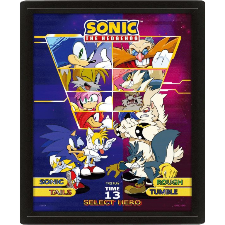 Постер лентикулярный Sonic The Hedgehog (Select Your Fighter)