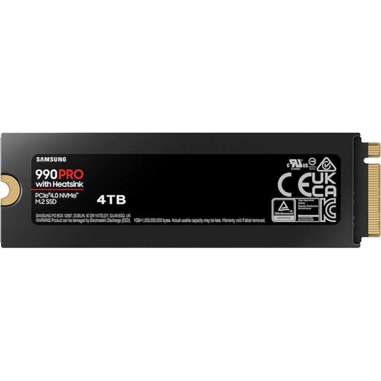 Внутренний SSD накопитель Samsung 990 Pro PCIe 4.0 M.2 NVMe 4TB с радиатором