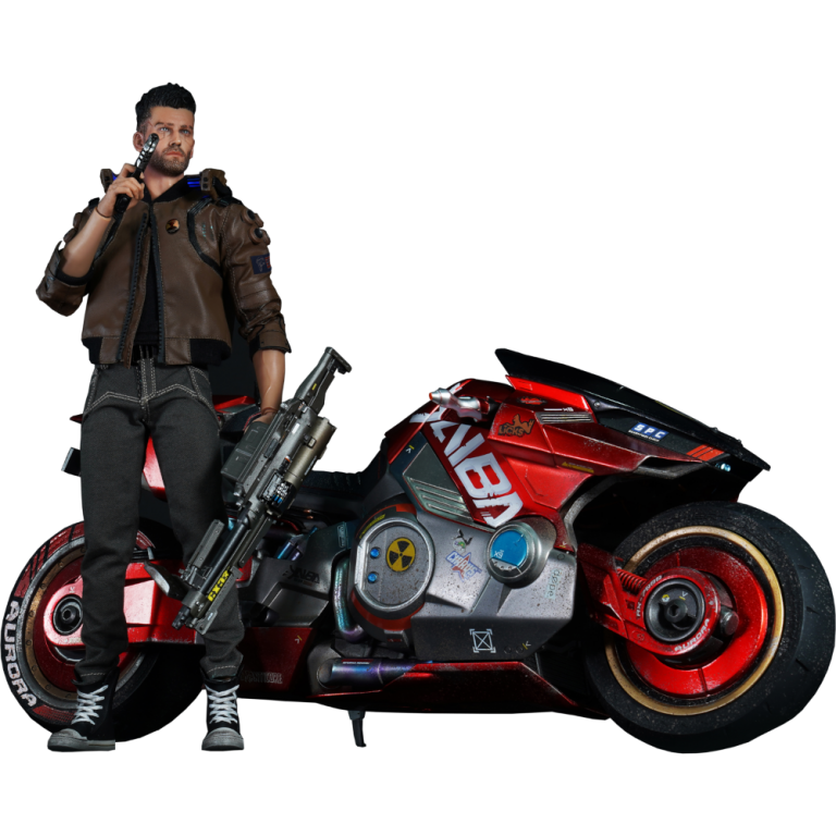 Фигура Cyberpunk 2077 — V Male + Мотоцикл Yaiba Kusanagi CT3-H