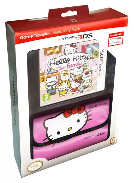 Hello Kitty: Happy Happy Family + чехол (розовый) [3DS]