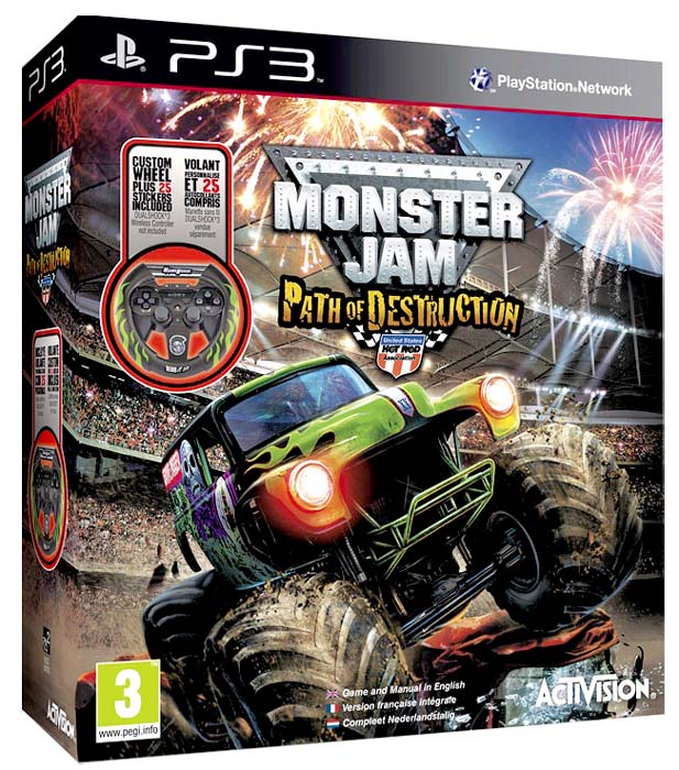 Monster Jam: Path of Destruction (игра + руль) [PS3]
