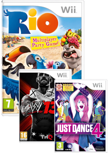 Rio + WWE 2013 + Just Dance 4 [Wii]