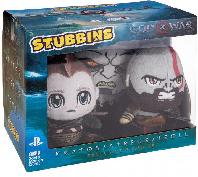 Набор мягких игрушек God of War - Stubbins - Kratos / Atreus / Troll (15-20 см)