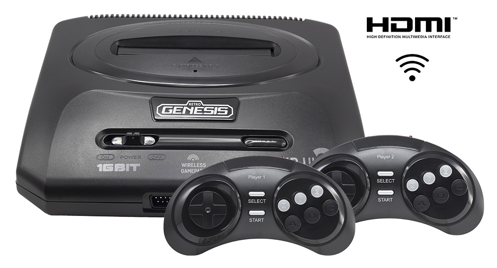 16bit Retro Genesis HD Ultra 2 + 50 игр (2 беспроводных 2.4ГГц джойстика, HDMI кабель)