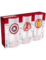 Аксессуар Набор бокалов ABYstyle: Marvel: Avengers, Captain America, Iron Man (3шт.)
