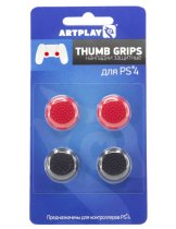 Аксессуар Накладки Artplays Thumb Grips защитные на джойстики геймпада (4 шт - 2 красных, 2 черных)