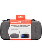 Аксессуар Чехол, защитное стекло и пленка Artplays для Nintendo Switch OLED серый (NSO-1023)