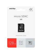 Аксессуар Карта памяти MicroSDXC 128GB Smart Buy Class 10 Pro UHS-I U3 A30 (70/90 Mb/s) + SD адаптер