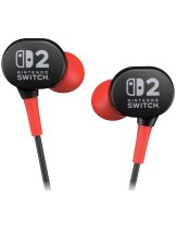 Аксессуар Проводная гарнитура-вкладыши PowerA Wired Earbuds for Nintendo Switch 2 (black/red)
