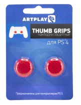 Аксессуар PS 4 Накладки Artplays Thumb Grips защитные на джойстики геймпада (2 шт) красные