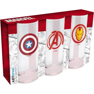 Диск Набор бокалов ABYstyle: Marvel: Avengers, Captain America, Iron Man (3шт.)