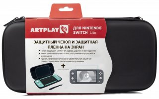 Диск Чехол и защитная пленка Artplays для Nintendo Switch Lite (NSL-B03, черный)
