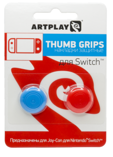 Диск Защитные накладки Artplays Thumb Grips на джойстики геймпада для Nintendo Switch (красная + синяя)