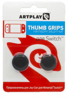 Диск  Накладки Artplays Thumb Grips защитные на джойстики геймпада Nintendo Switch (черные)