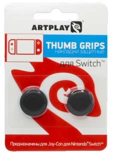 Диск Накладки Artplays Thumb Grips защитные на джойстики геймпада Nintendo Switch (черные)