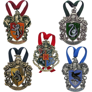 Диск Ёлочное украшение Гарри Поттер:  Гербы Хогвартс (5 шт.)