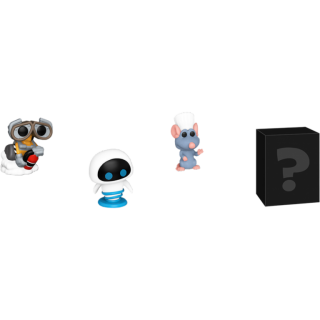 Диск Фигурка Funko Bitty POP! Pixar: Wall-E + EVE + Remy + Mystery (4 Pack)