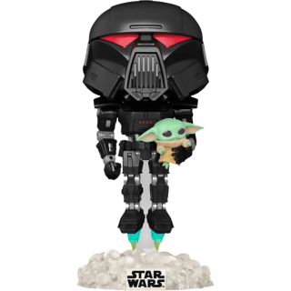 Диск Фигурка Funko POP! Star Wars: Mandalorian: Dark Trooper with Grogu (GW) #488
